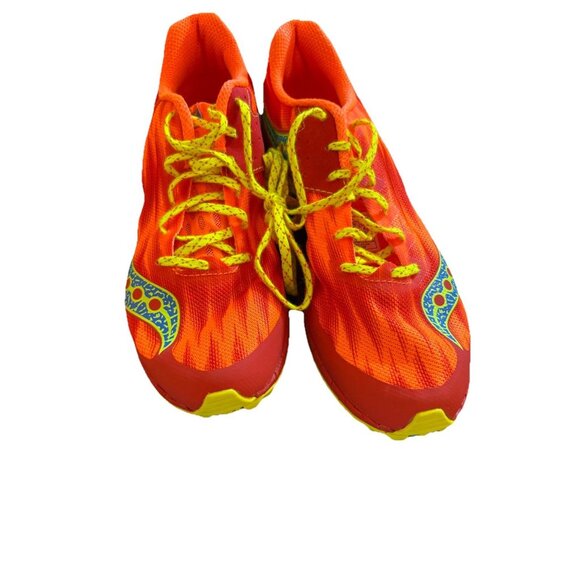 Saucony Orange Spike Track Shoes w Spikes Sz 10 Athletic Sporty Athlete - Picture 3 of 8